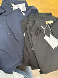 Bluse zum binden Schwarz / Blau