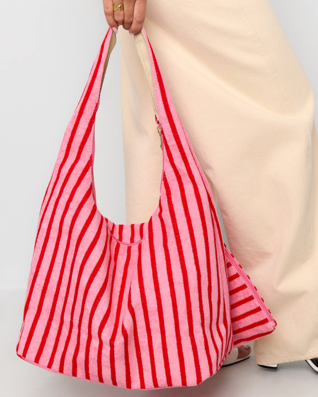 Frottee Tasche Rot / Pink