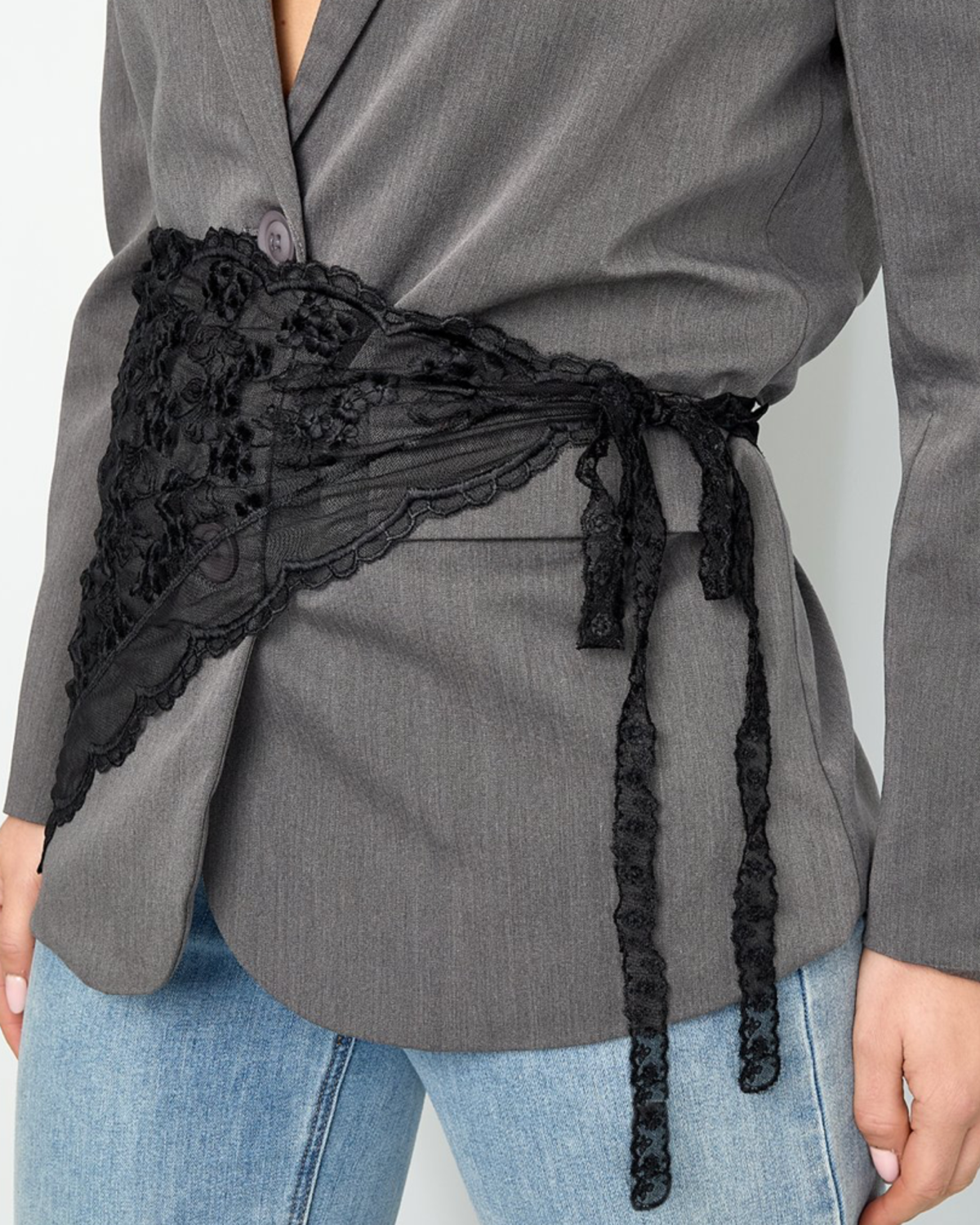 Dreieckstuch Spitze Schwarz