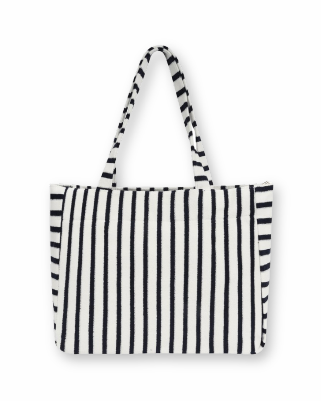 Frottee Tasche Gestreift Weiß/Marine