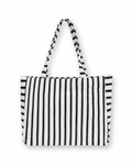 Frottee Tasche Gestreift Weiß/Marine