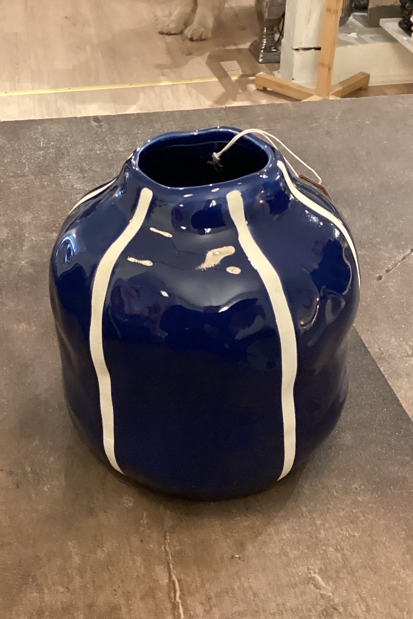 Vase Blau Streifen