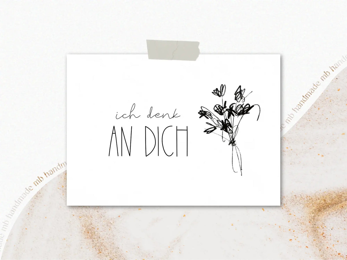 Postkarte "ich denk AN DICH"