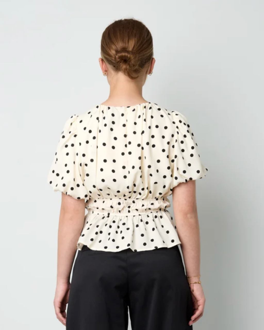 Bluse Polka Dots in weiß