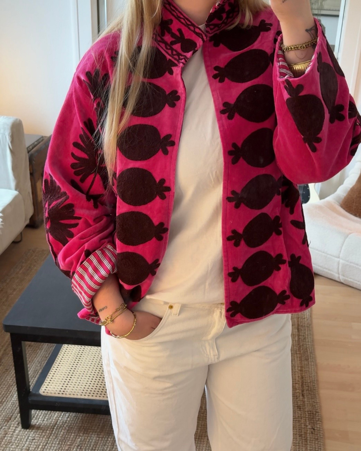 Samt Sakura Jacke pink