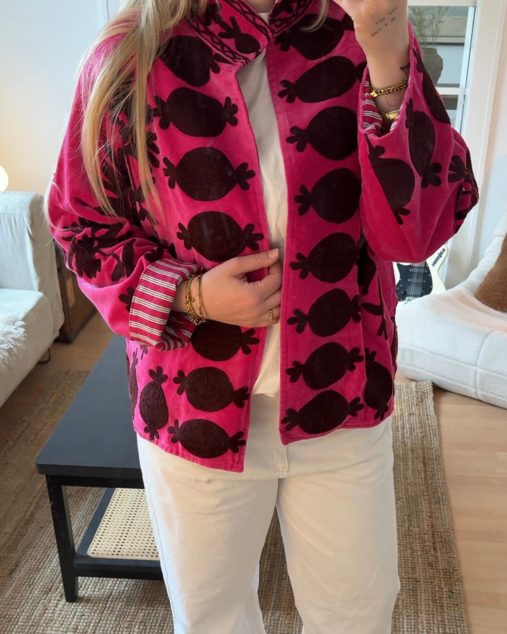 Samt Sakura Jacke pink