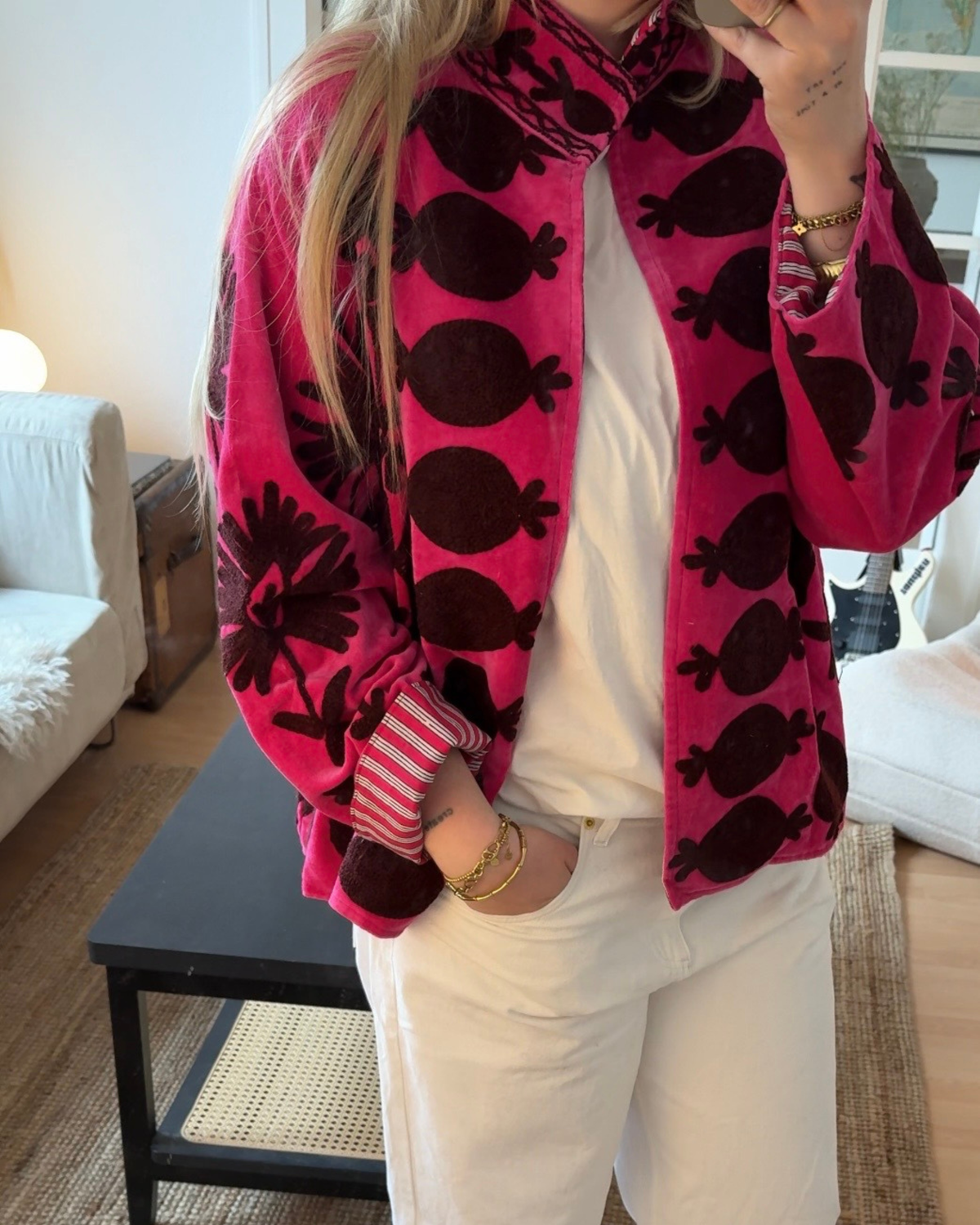 Samt Sakura Jacke pink