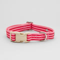Hundehalsband gestreift pink & rot: M