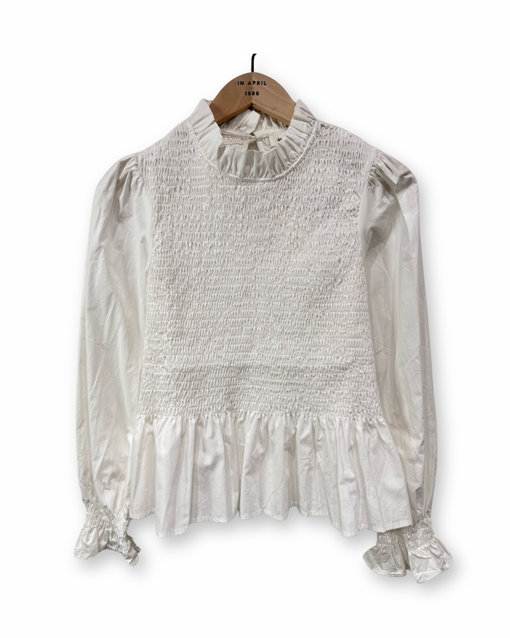 Bluse mit Raffung weiß