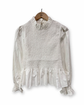 Bluse mit Raffung weiß