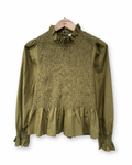 Bluse mit Raffung khaki