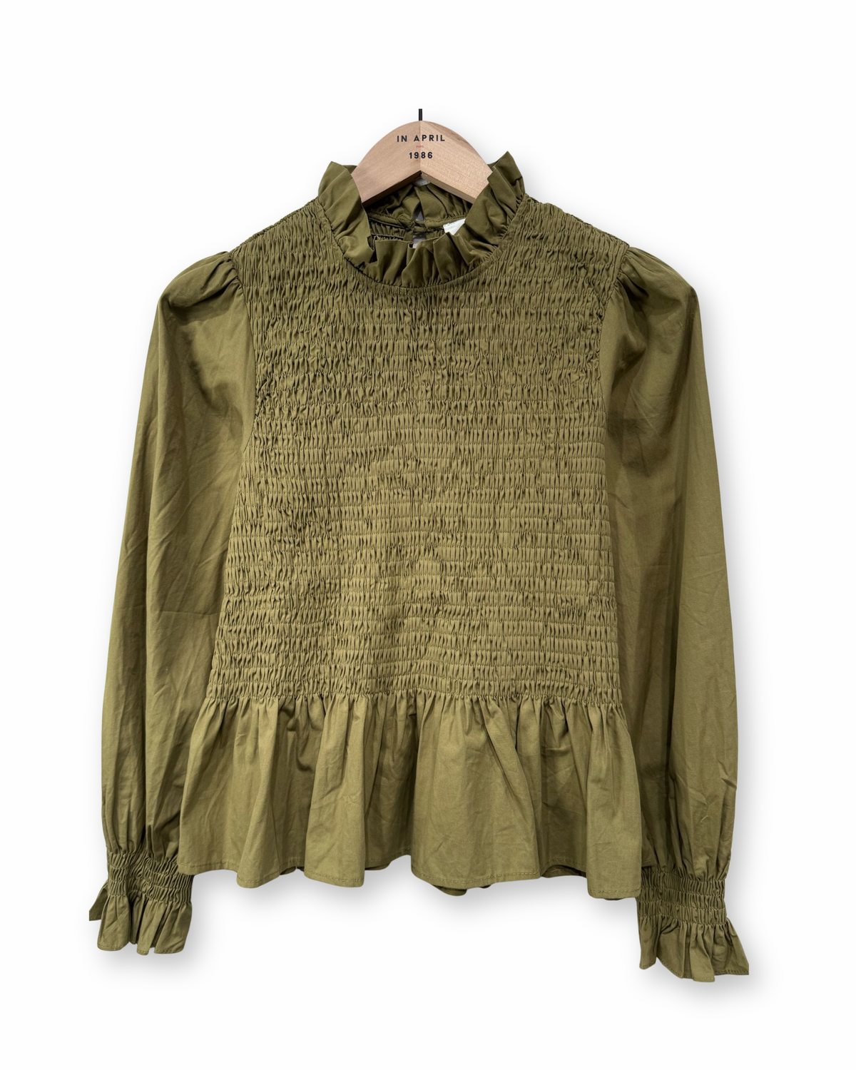 Bluse mit Raffung khaki