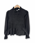 Bluse mit Raffung schwarz