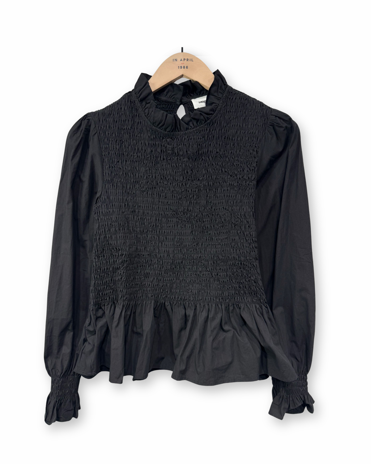 Bluse mit Raffung schwarz