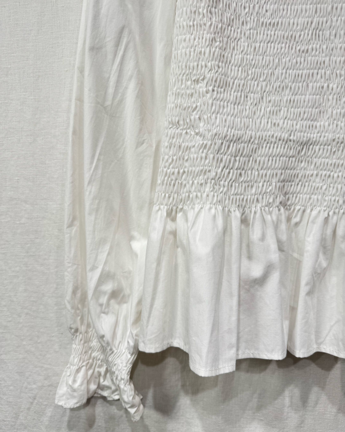 Bluse mit Raffung weiß