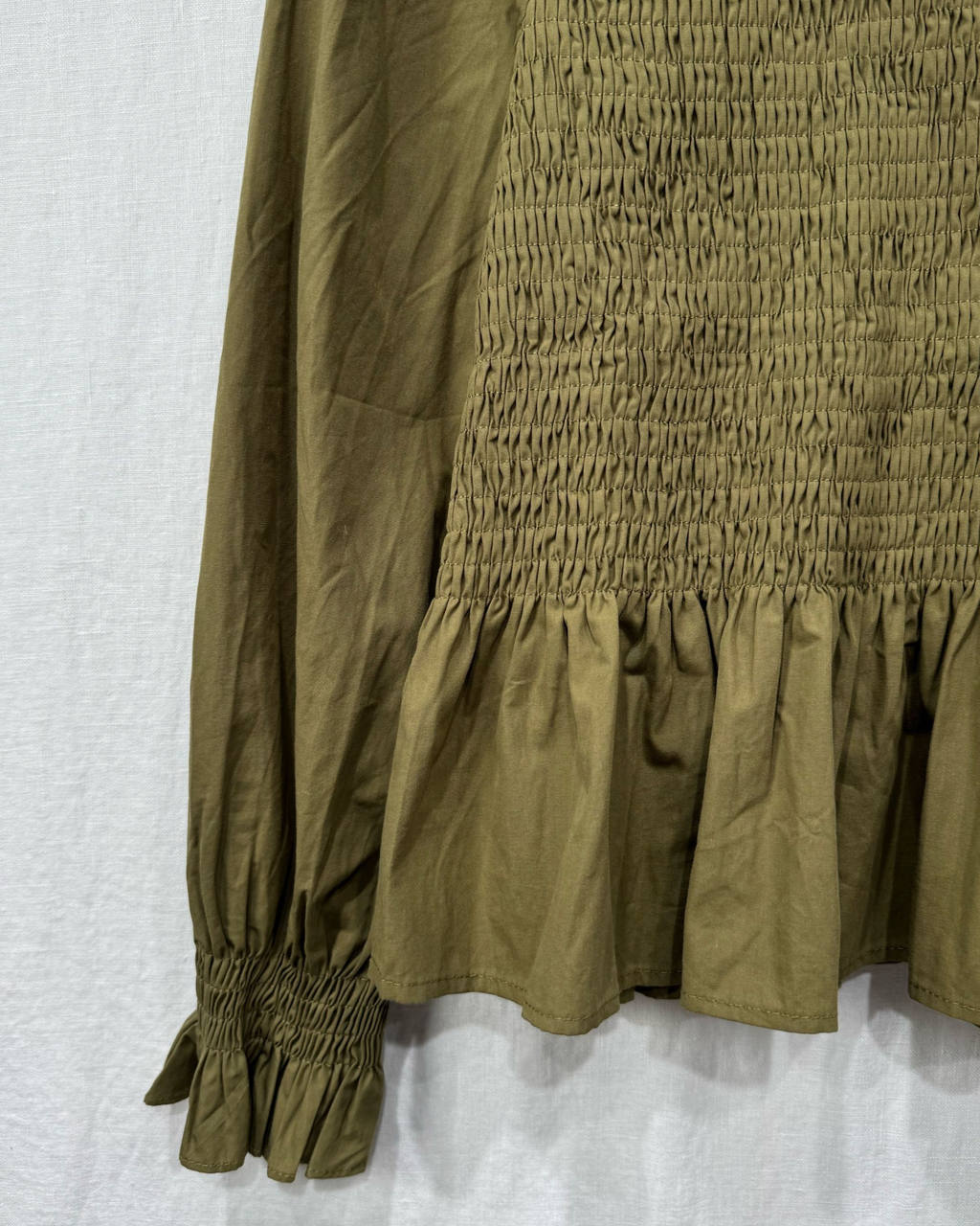 Bluse mit Raffung khaki