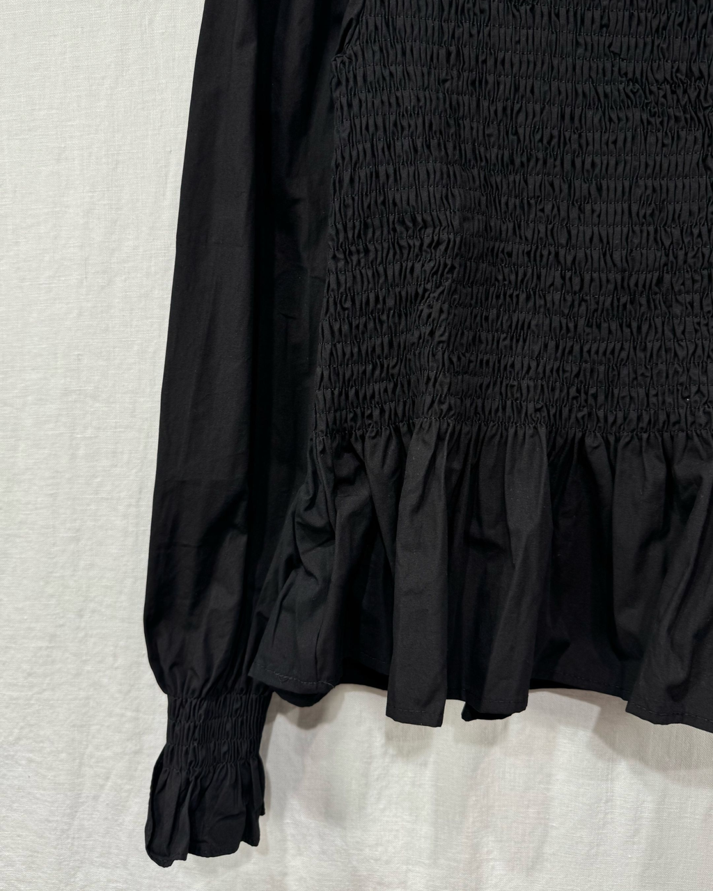 Bluse mit Raffung schwarz