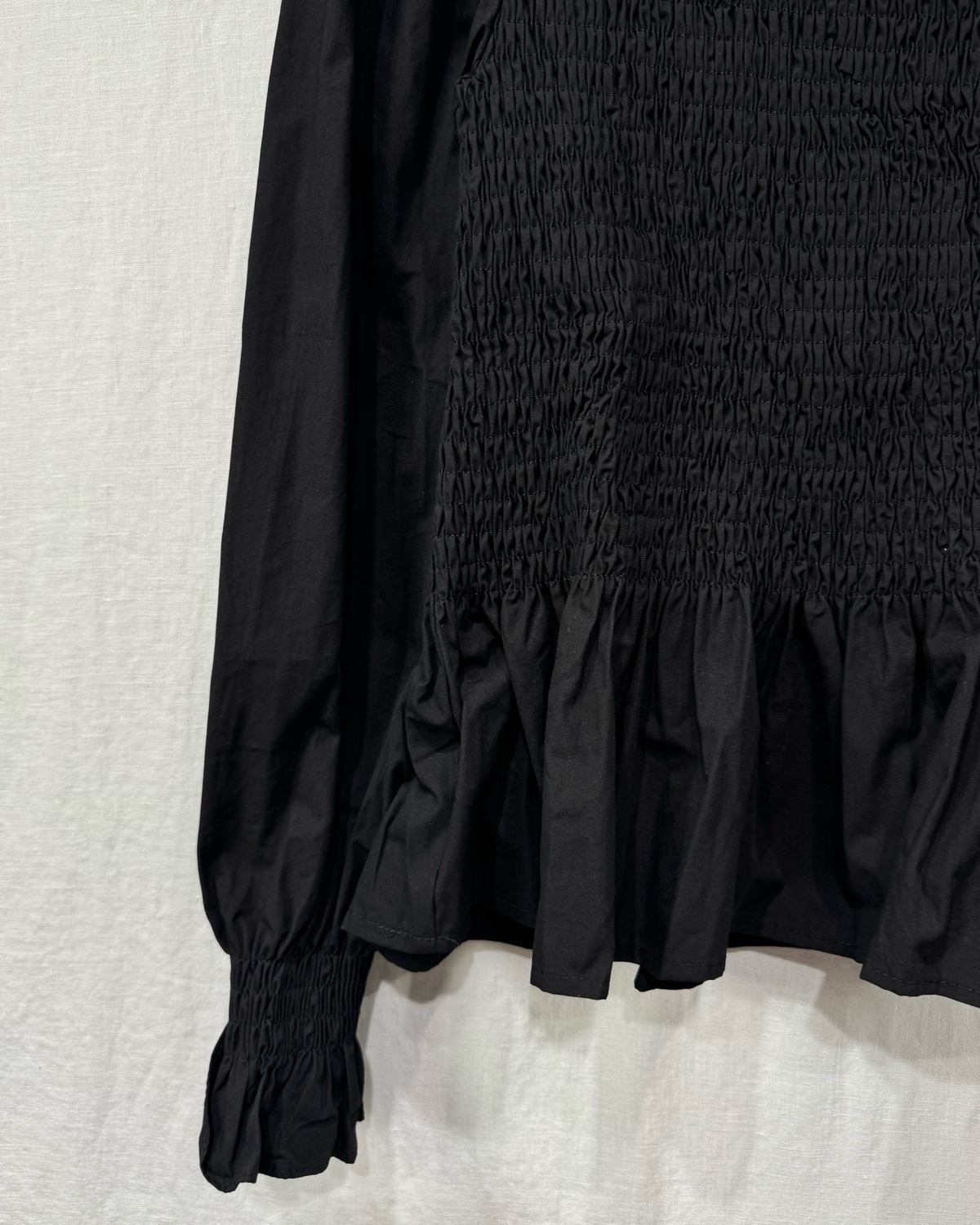 Bluse mit Raffung schwarz