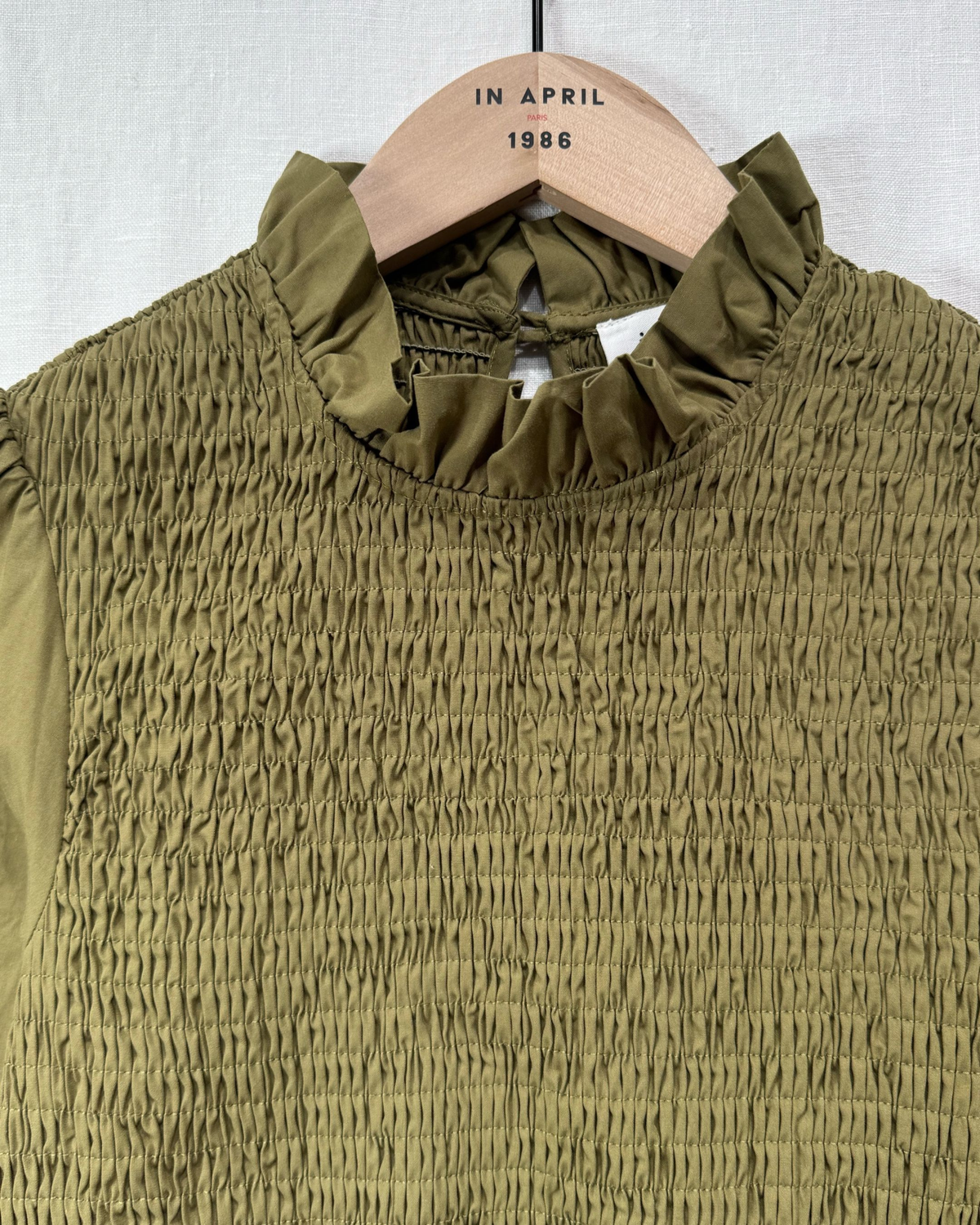 Bluse mit Raffung khaki