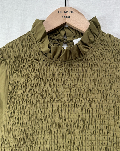 Bluse mit Raffung khaki