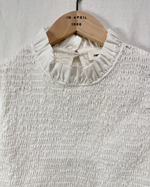 Bluse mit Raffung weiß