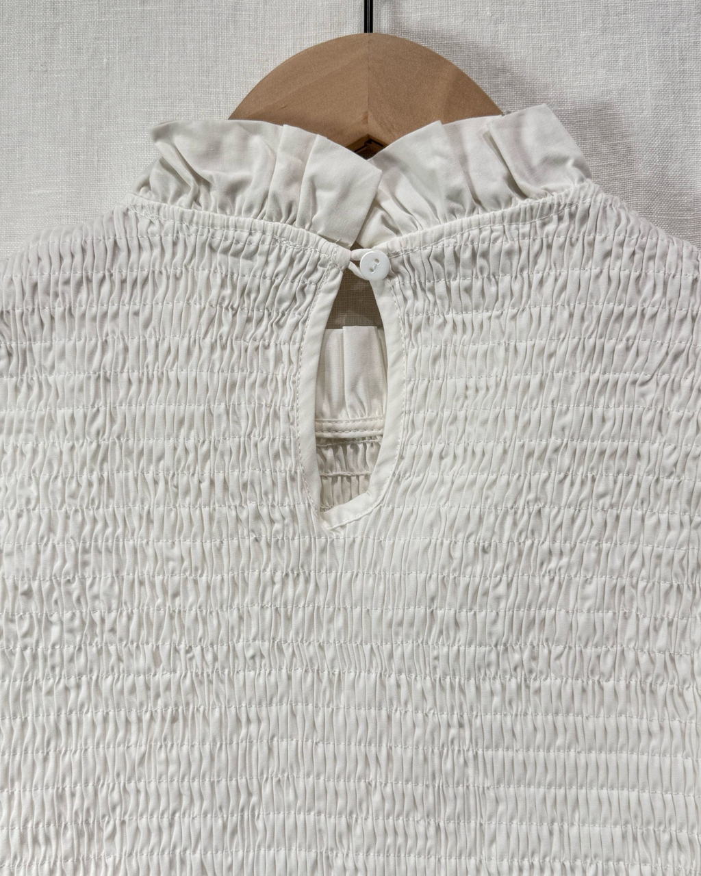 Bluse mit Raffung weiß