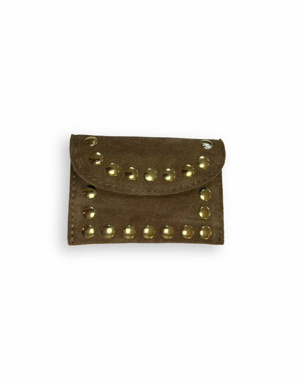 Portemonnaie Nieten Wildleder Taupe