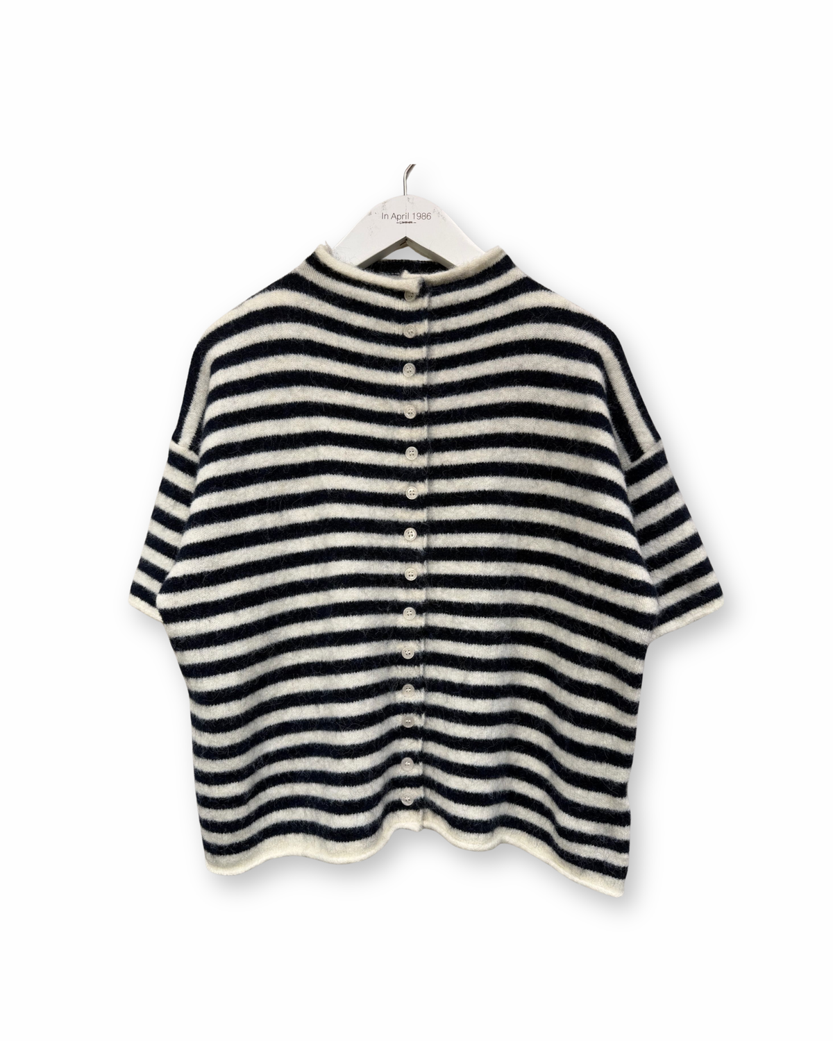 Striped Strickjacke kurzarm