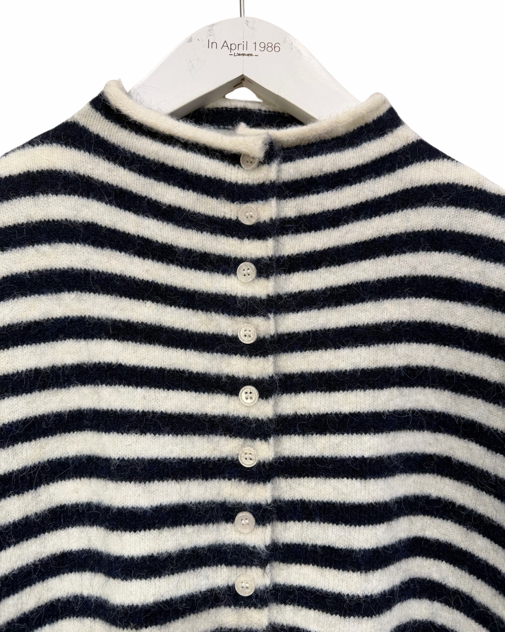 Striped Strickjacke kurzarm