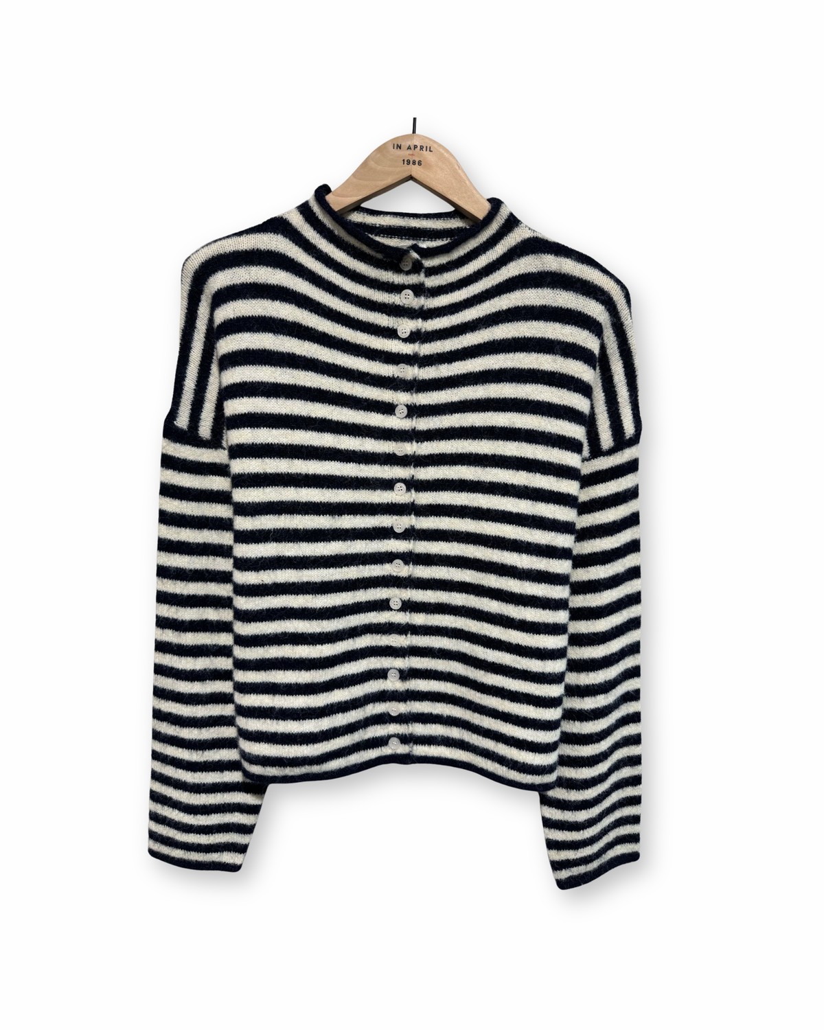 Strickjacke Streifen dunkelblau
