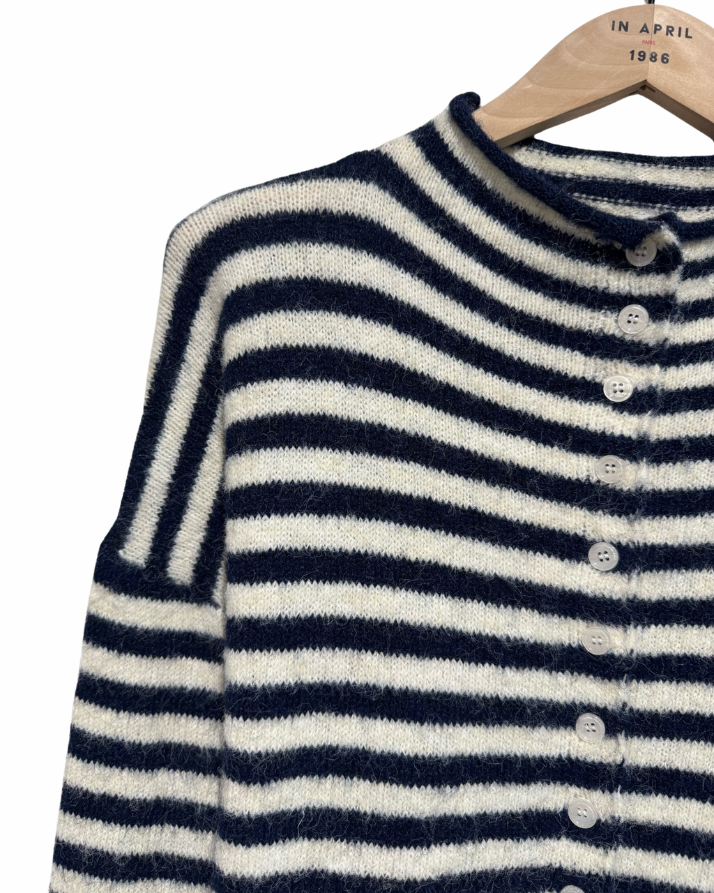 Strickjacke Streifen dunkelblau
