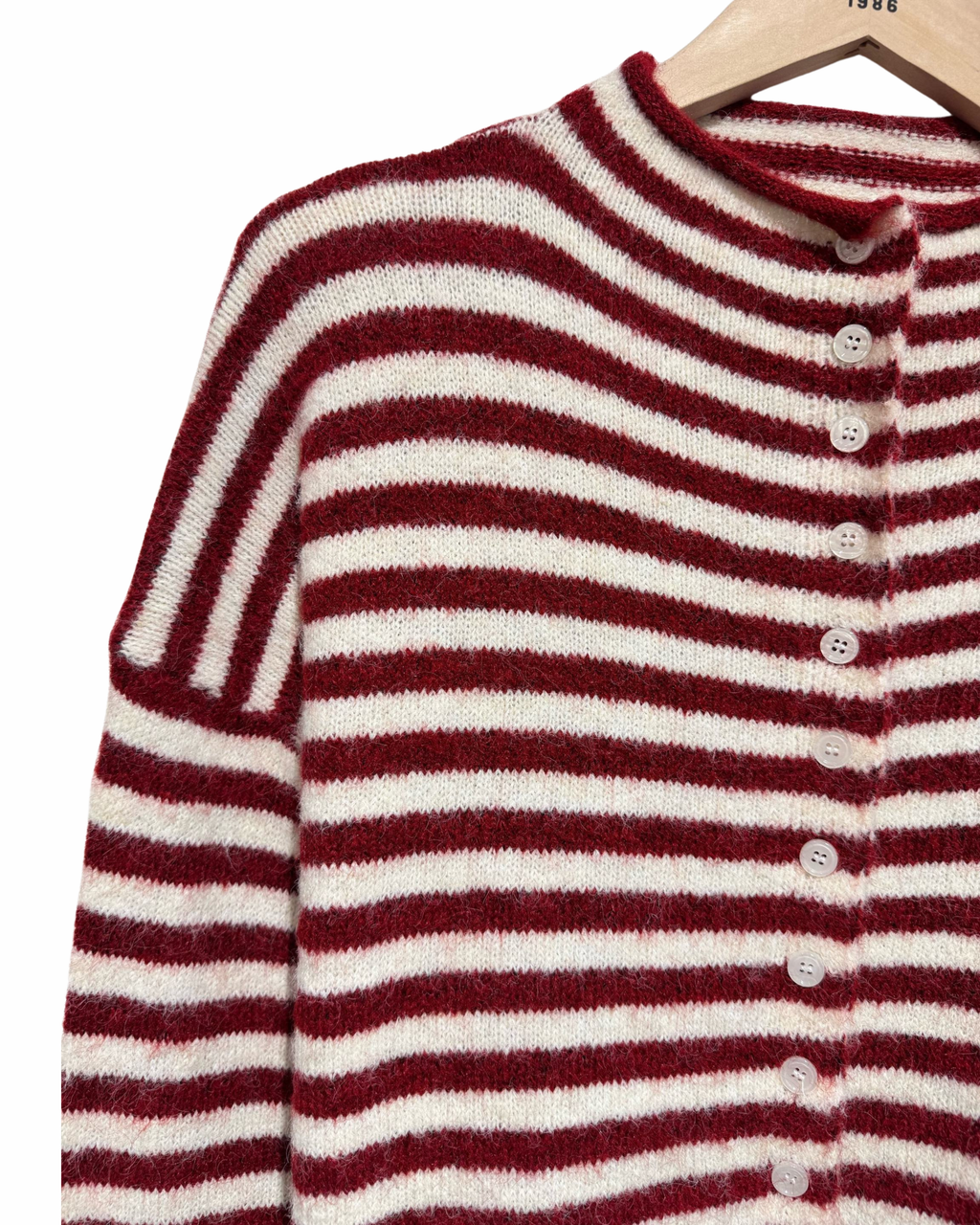 Strickjacke Streifen burgunder