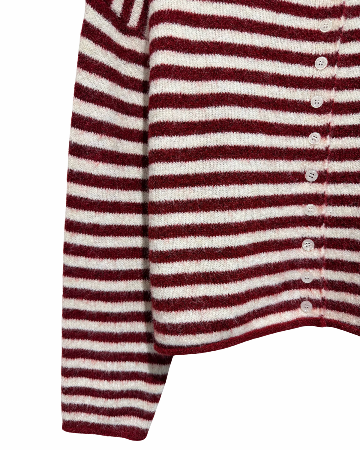 Strickjacke Streifen burgunder