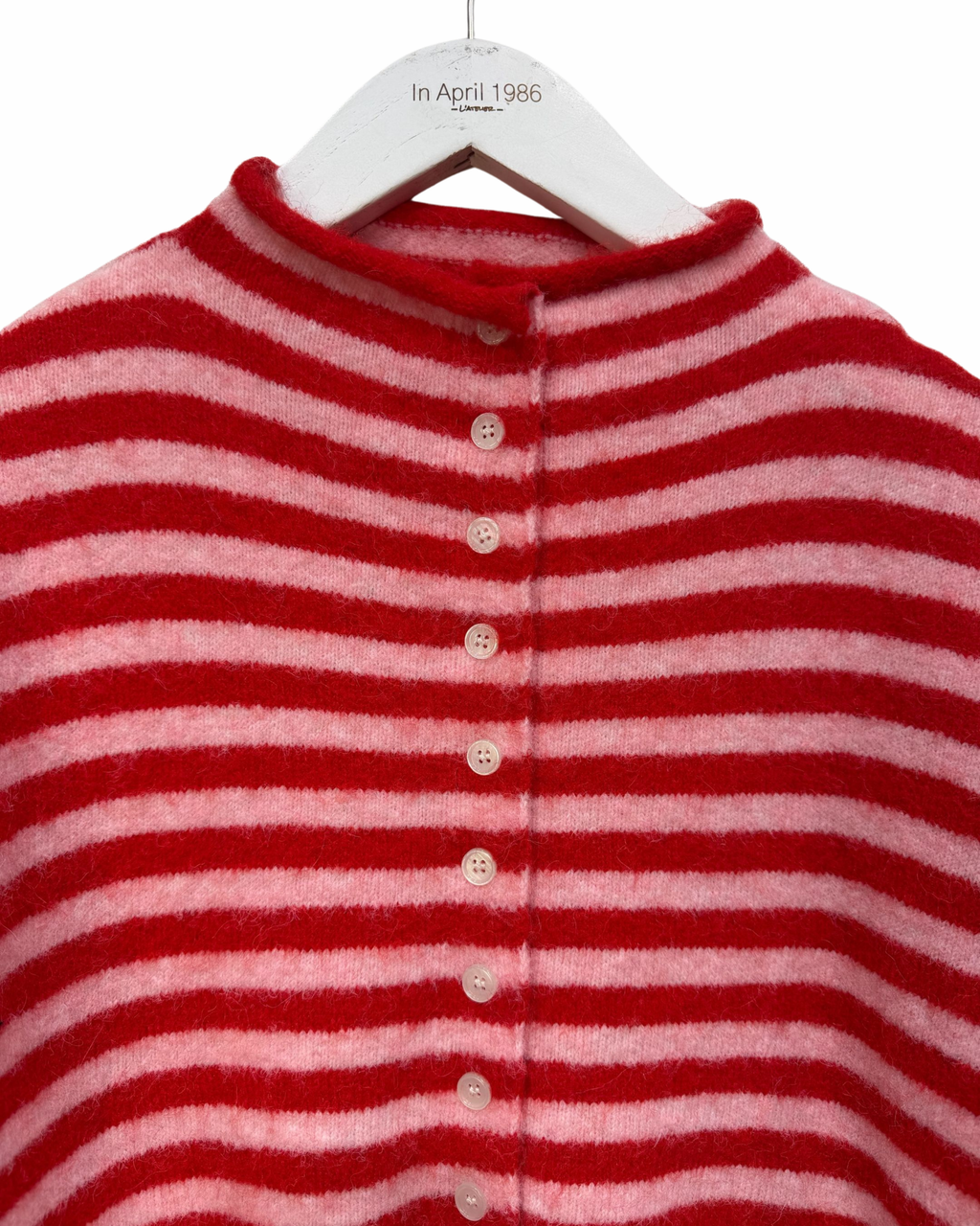 Striped Strickjacke kurzarm