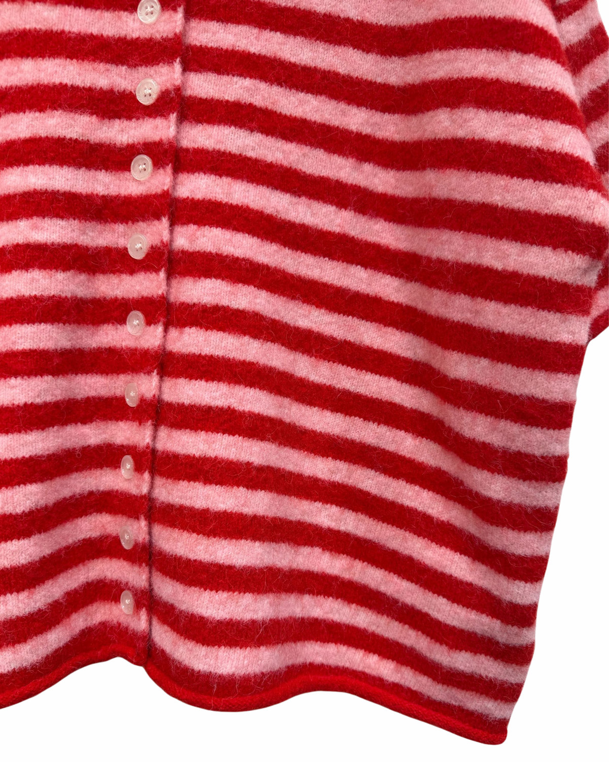 Striped Strickjacke kurzarm
