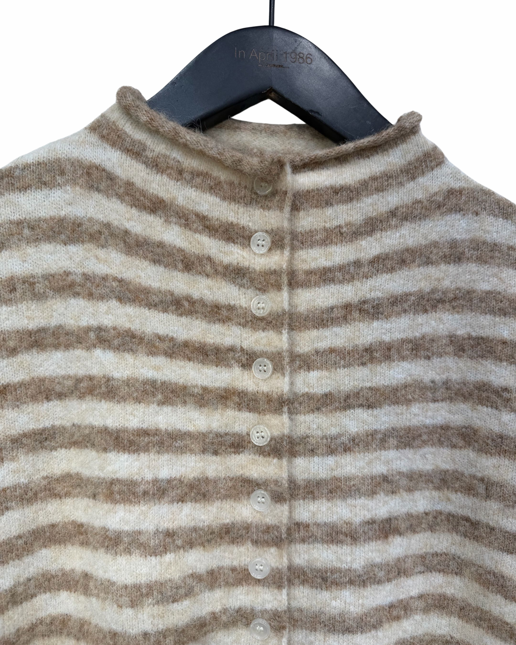 Striped Strickjacke kurzarm