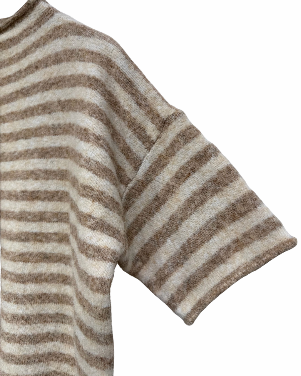 Striped Strickjacke kurzarm
