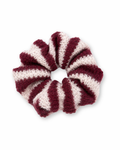 Scrunchie weinrot/weiß