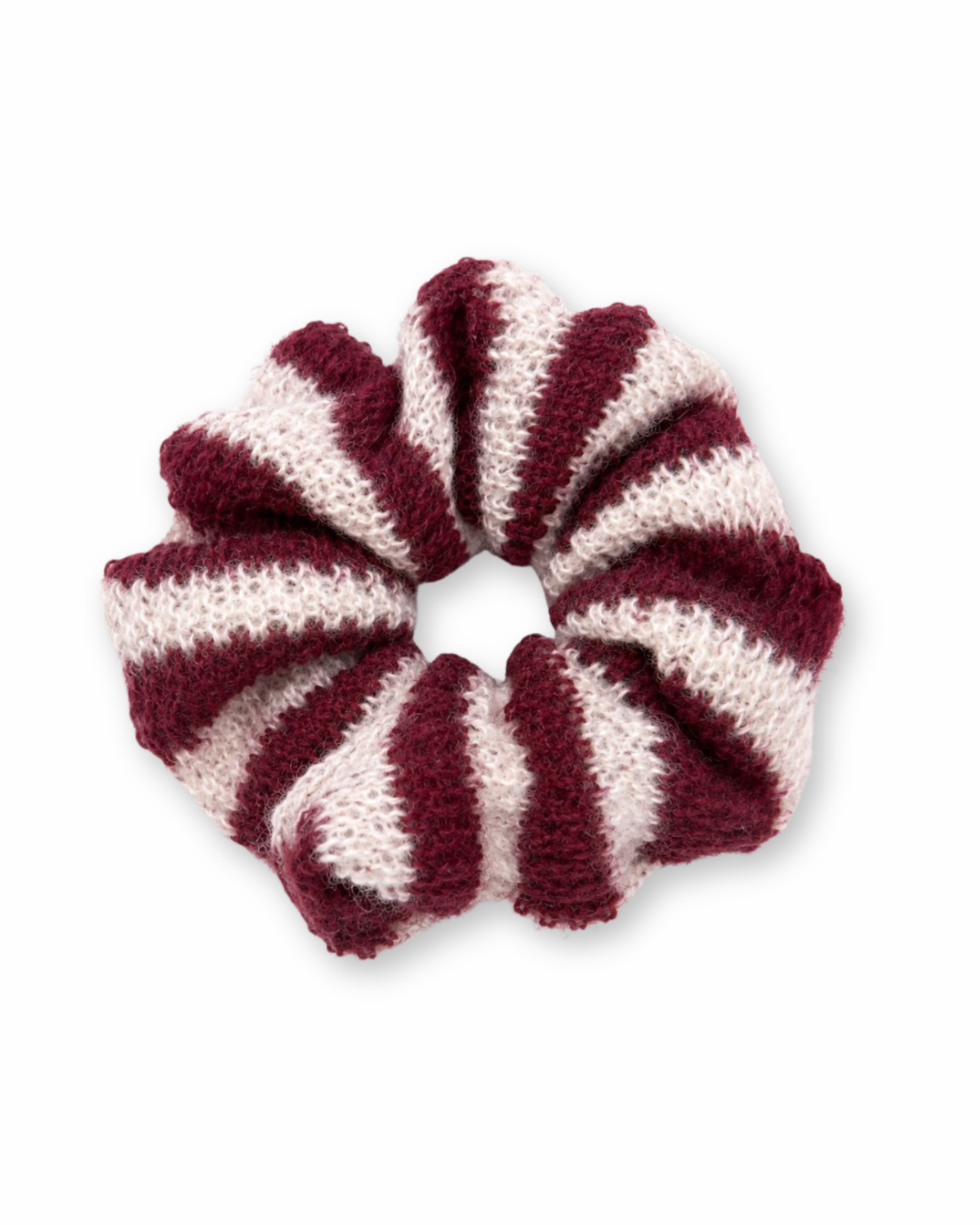 Scrunchie weinrot/weiß