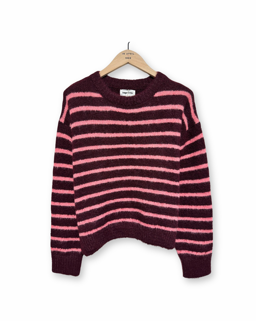 Pullover Gestreift weinrot/pink