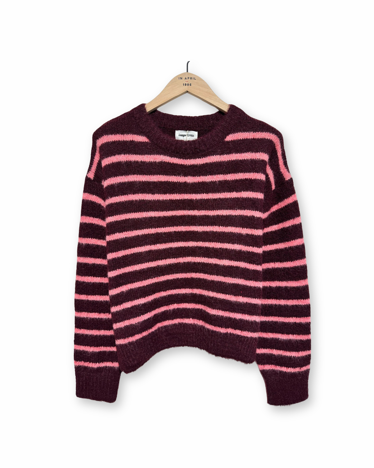 Pullover Gestreift weinrot/pink