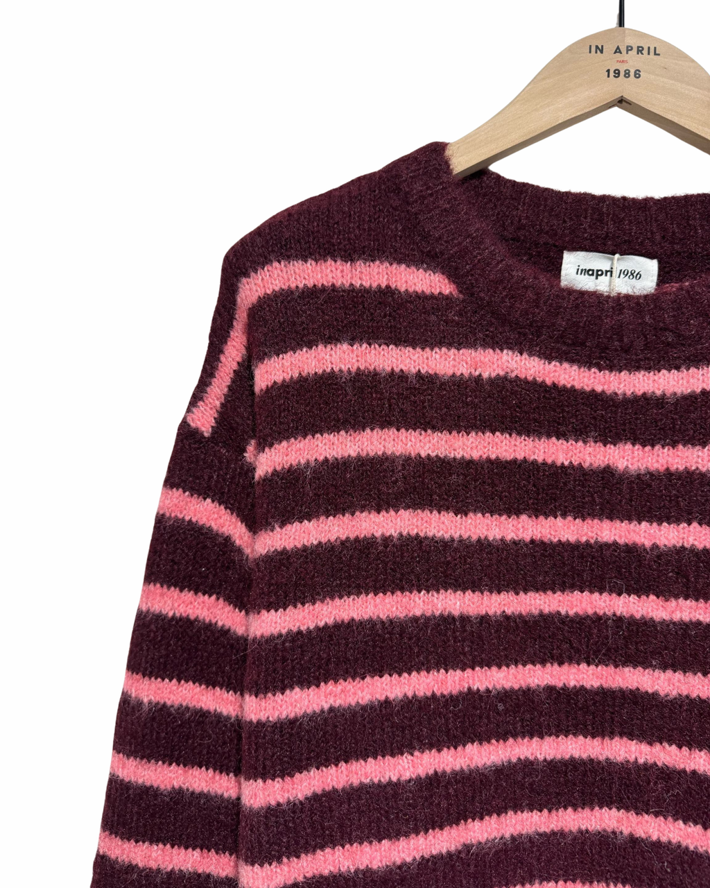 Pullover Gestreift weinrot/pink