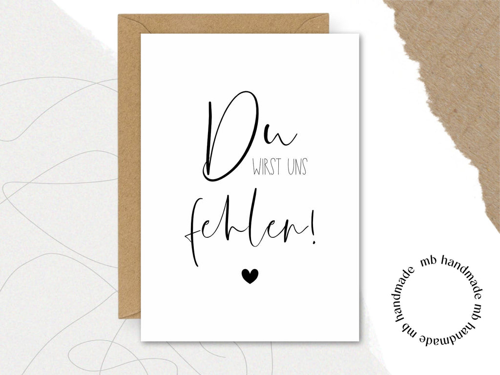 Postkarte "Du WIRST UNS fehlen!"