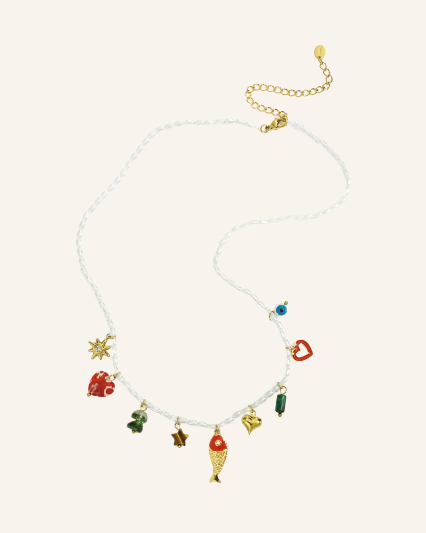 Perlenkette x bunte Charms