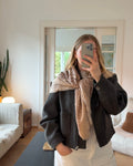 Tuch mit Muster groß beige
