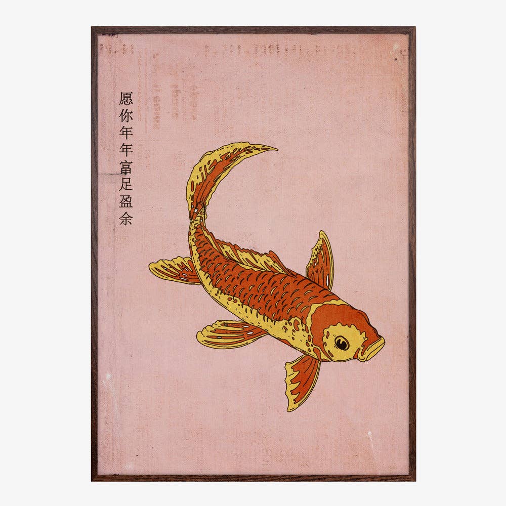 Kunstdruck: Goldener Koi Rosa (50x70cm)