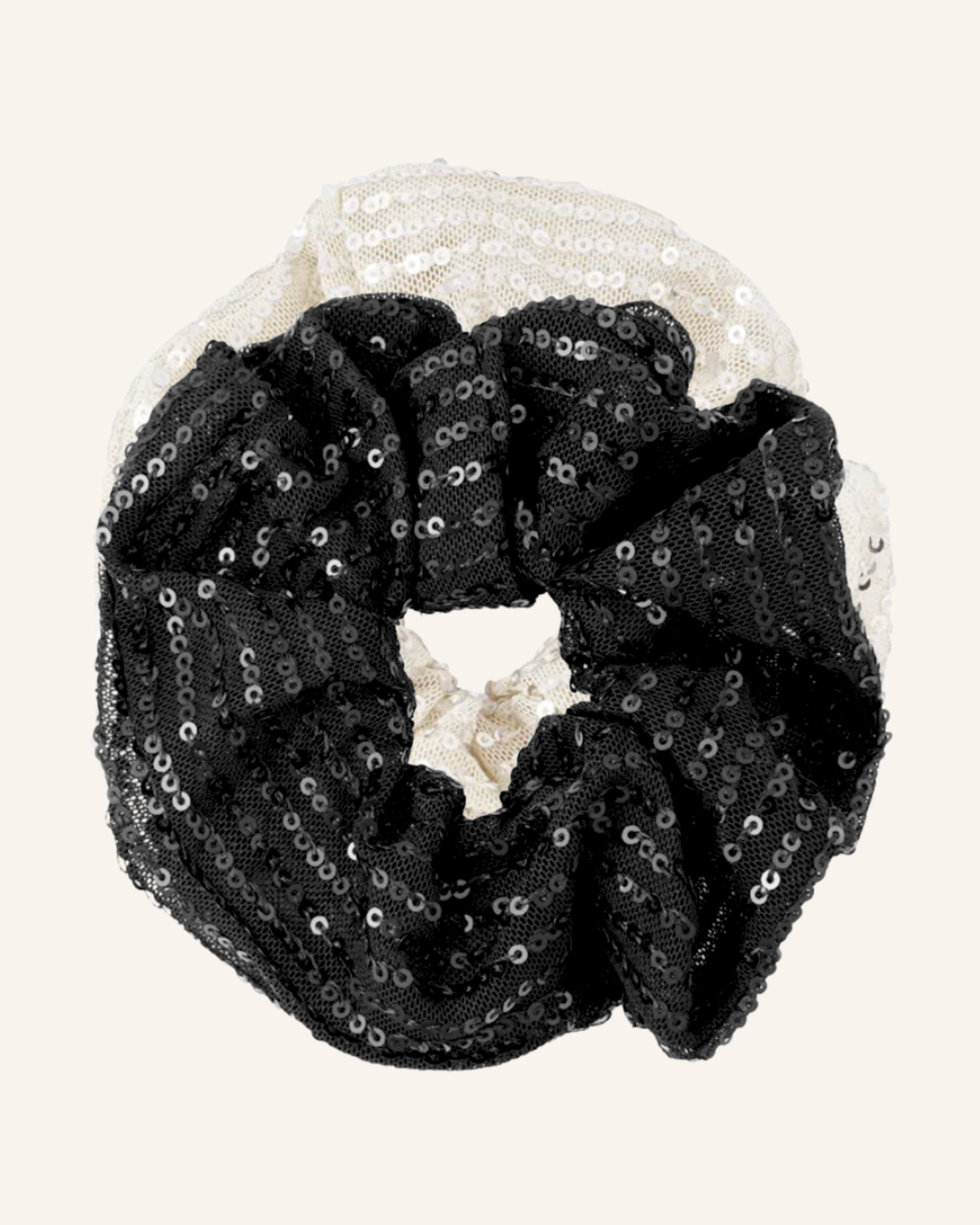 Pailletten Scrunchie schwarz o. beige