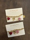Armband Gold Rosa Charms