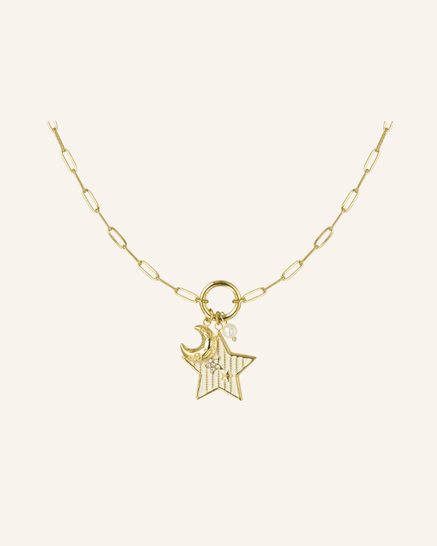 Kette Stern Mond Gold