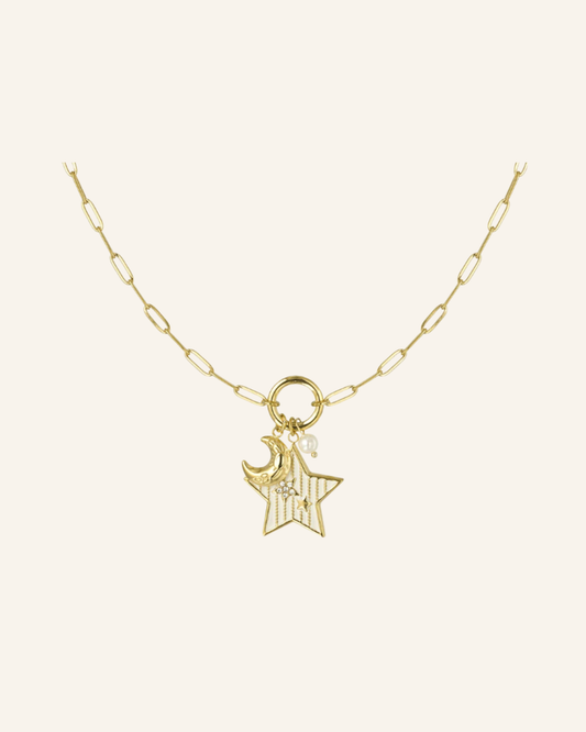 Kette Stern Mond Gold